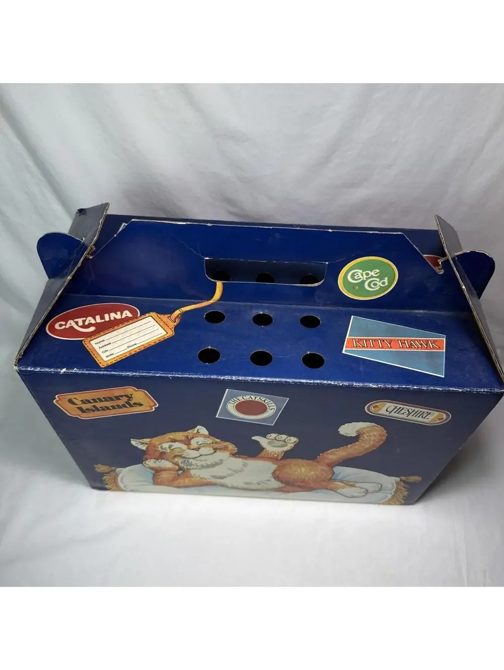 vintage Cosmic Cat Shuttle cardboard carrier Pet Transporter Friskies Retro RARE